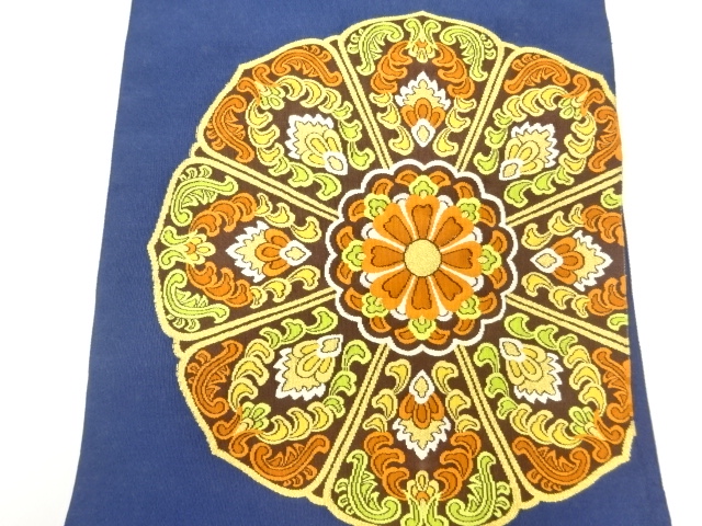 アンティーク　綴れ花模様織出し名古屋帯